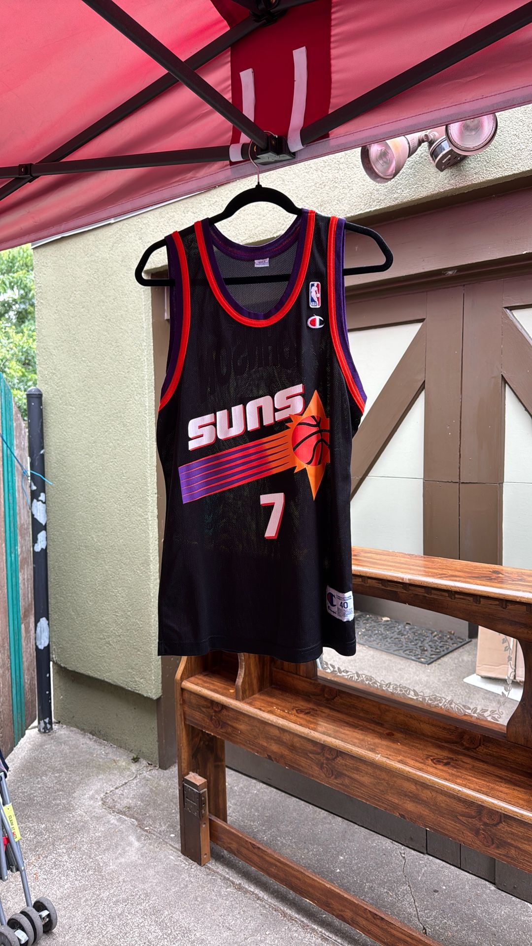 Phoenix Suns Kevin Johnson Throwback Jersey, Black, Champion, 40