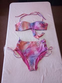 Sandflower Women's Canyon Warm High Waist 2pc Swimsuit top Sz M bottoms Sz L