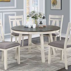 White And Gray Dining Table Set 