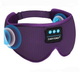 Breathable Wireless Bluetooth Headphones Sleep Eye Mask - Purple