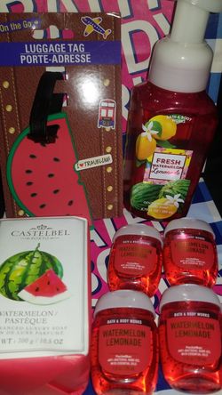 🍉7 pc. Watermelon Gift set (includes 4 Bath & Body Works Pocketbacs, 1 pump soap, 1 luggage tag & 1 bar soap) *($32 LOCAL PICKUP)*