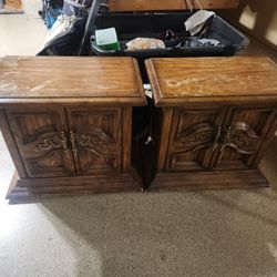 Solid oak end tables