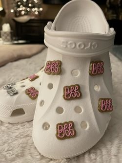 “BFF” Golden Glitter Croc Charms! Many Styles Available $4 each PICKUP ONLY