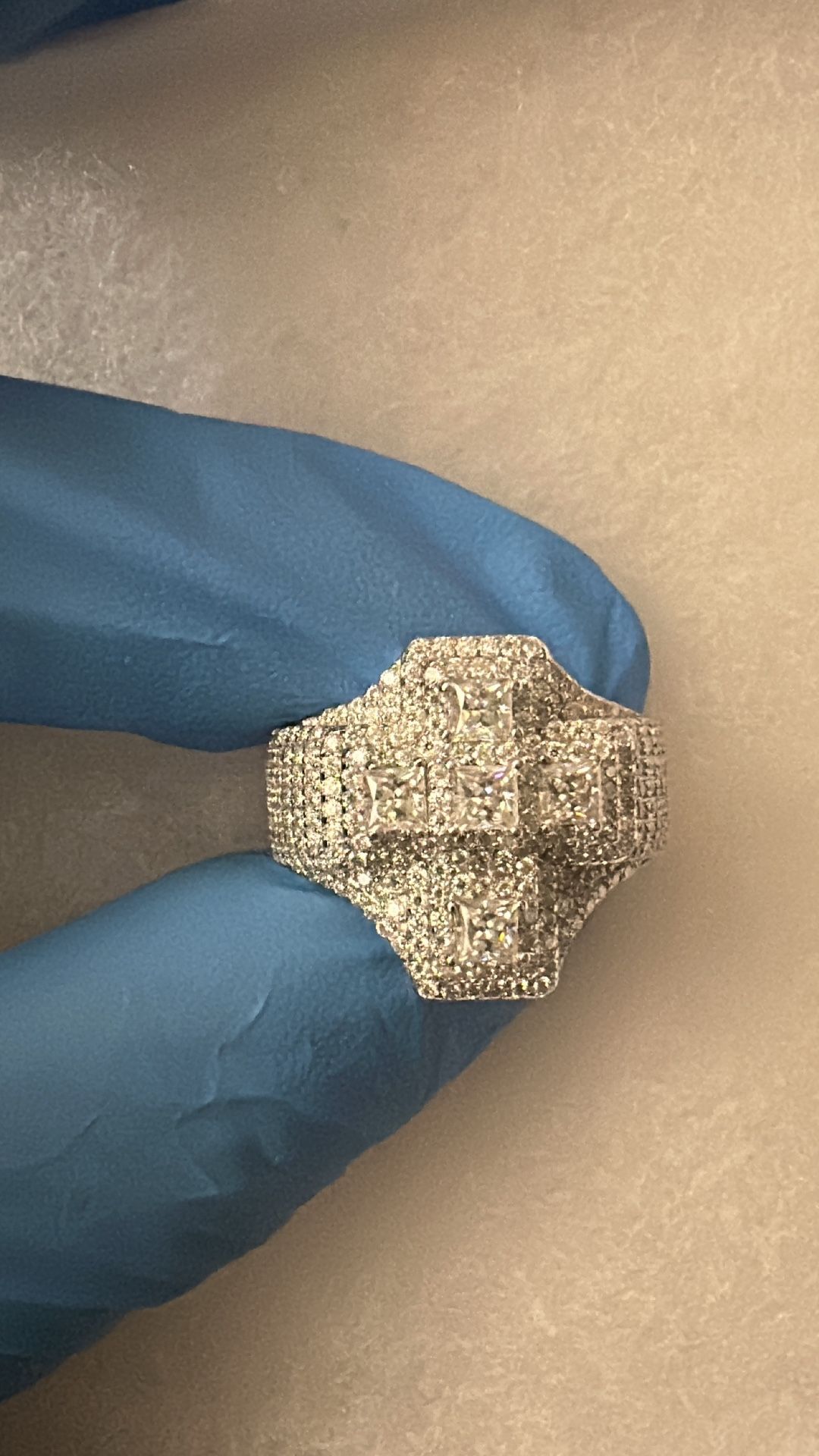 VVS1 Moissanite Cross Ring