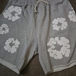 Grey Denim Tears Cotton Wreath Shorts Sz Xl