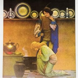 CHECKING THE TARTS Vintage Print Poster Maxfield Parrish Fine Art Deco Nouveau Artist Antique Collectible Neoclassical Allegory Allegorical Painter