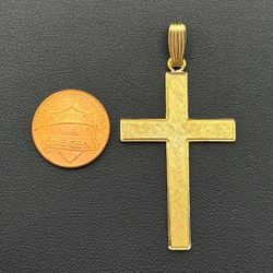 Jewelry 14k solid yellow gold pendant Cross charm 6.3 grams CROSS ONLY