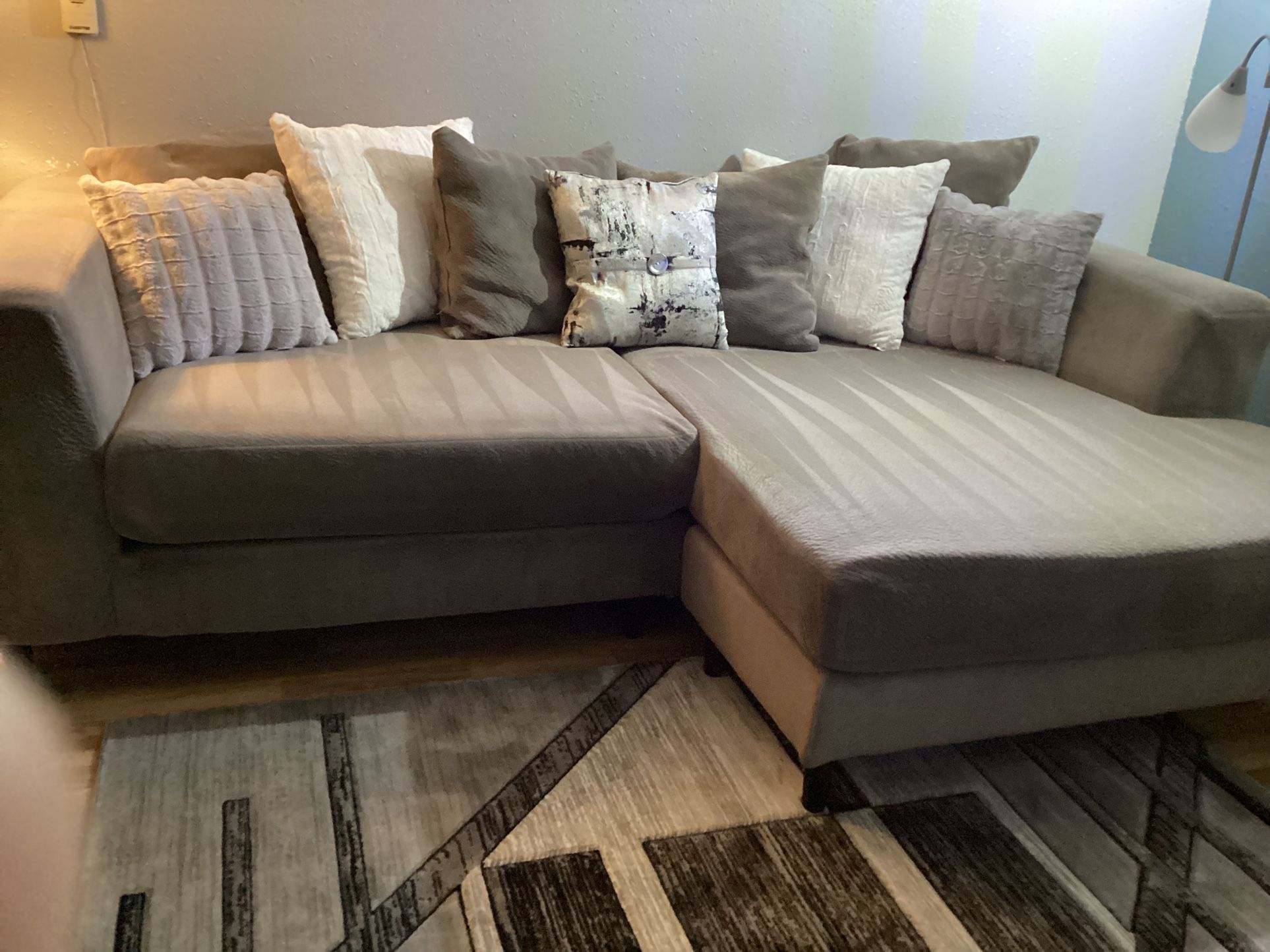 Cloud Sofa Three Piece Reversable Chase Sectional And Swivel Chair And Extra Attoman DELIVERY AVAILABLE