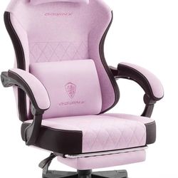 0408d Dowinx Gaming Chair, Fabric Gaming Chairs for Adults with Pocket Spring Cushions and Lumbar Support, Ergonomic Massage Computer Chair with Footr