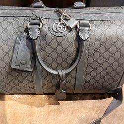 Gucci Ophidia Medium Canvas Duffel Bag - Grey