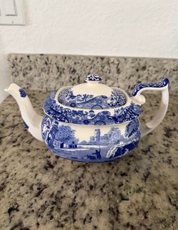 Spode Blue Italian Teapot 1.1 L 2pt