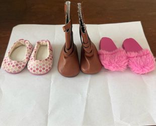 Bin of American girl shoes