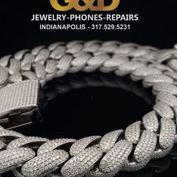 75.8CT Diamond Moisssanite Chain-22mm