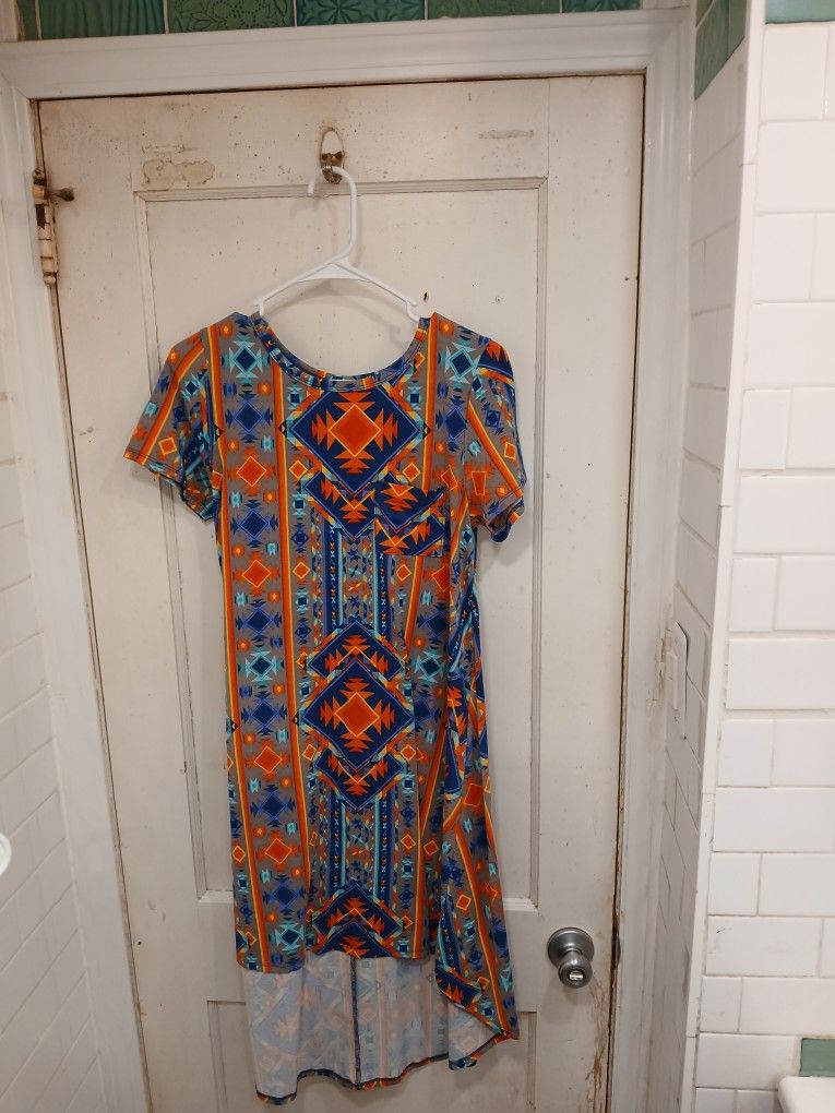 LuLaRoe Carly Dress in Colorful Western Print