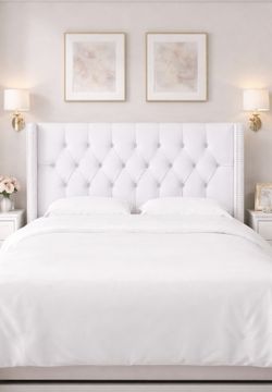 Full Louis Wingback Headboard in Luxe Velvet Titan Snow - Threshold