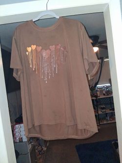 Brown Graphic Heart Shirt