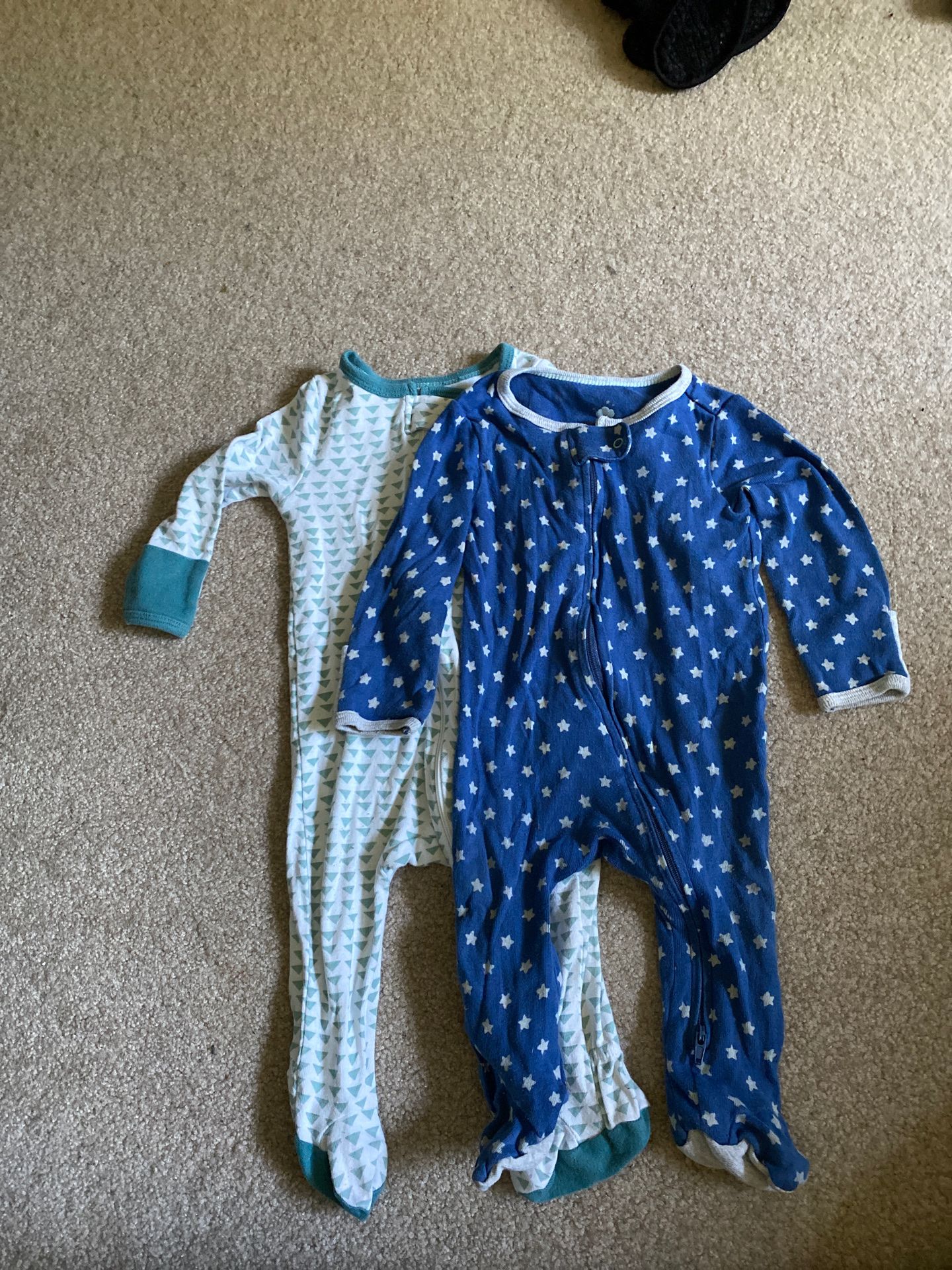 Cloud island (target brand) - 3/6 mo sleep onesies with hand covers