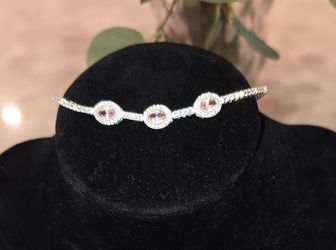 🩷✨ 925 Sterling Silver Pink Sapphire Bracelet ✨🩷