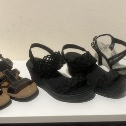 Black Women’s Shoes Heels Sandals Size 6-6.5