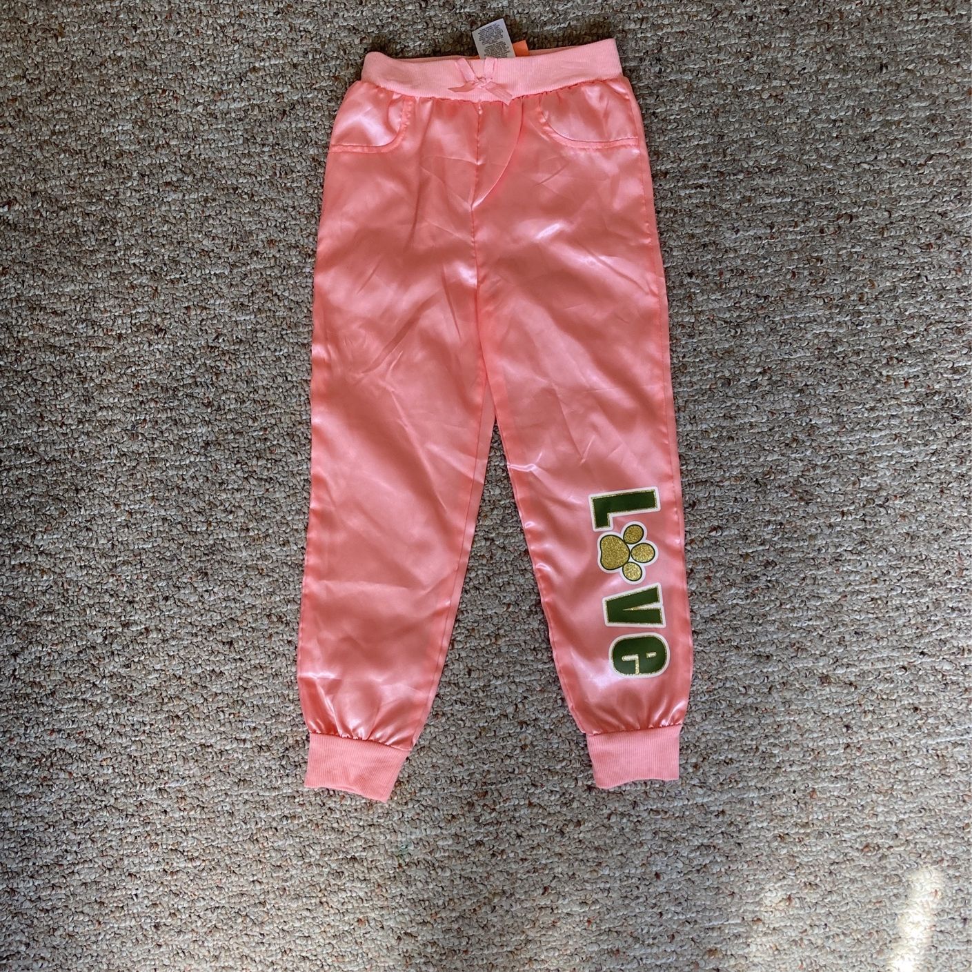 Girls 5t Nickelodeon / Pink / Gold Glitter / LOVE / Jogger / Joggers / - asking $5