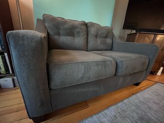 Gray Fabric Loveseat Sofa
