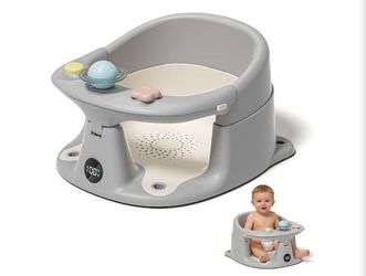 Baby Bath Seat for Babies 6 Months and up. Non-Slip Toddler Bath Seats for Sitting Up with 4 Suction Cups, Soft Cushion.