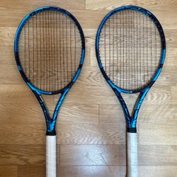 Two BABOLAT PURE DRIVE Tennis Rackets
