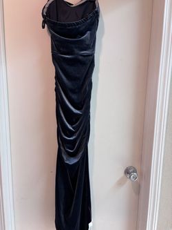 Strapless velvet dress