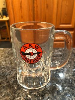 Vintage 1970’s A & W Rootbeer Glass Mug.  Size 4 1/3 inches tall.  Trademark USA.  From the Authentic A & W Restaurant.  Preowned perfect condition no