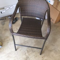 tall chair light but sturdy Wicker wrapped steel?