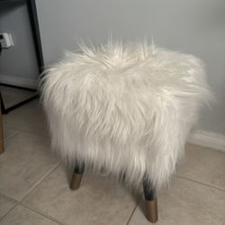 Faux Fur Accent Stool 