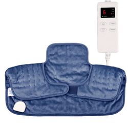 Neck and shoulder heating pad, 6 heating settings, door closing pad, automatic closing, rechargeable, universal color matching, 14 inches x 23 inches 