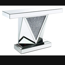 Crystal mirror side table