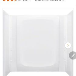 STORE+ 30 in. W x 59.25 in. H Three Piece Direct-to-Stud Tub Alcove Wall Surround in Whitenew