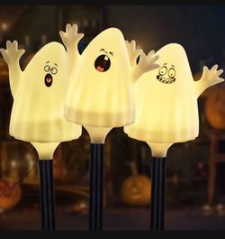 Halloween Decorations Solar Stake Lights, Ghost Hands-Up Lights with 2 Lighting Modes, Solar Light O