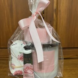 Rose Scented Candle Soap And Hand Cream 