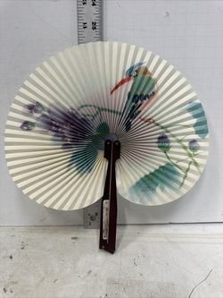 Vintage Republic Of China Paper & Metal Folding Hand Fan #02