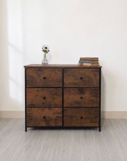 Mid century style dresser with fabric drawers