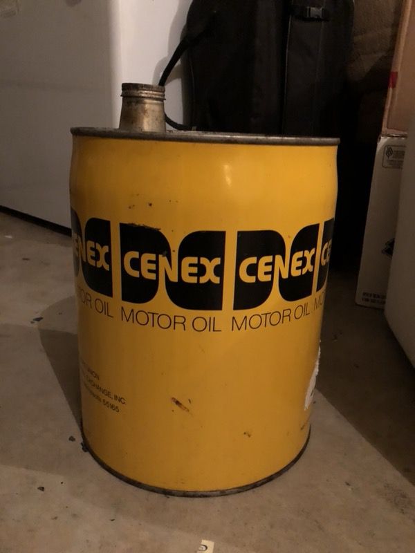 Vintage 5 gal cenex motor oil can