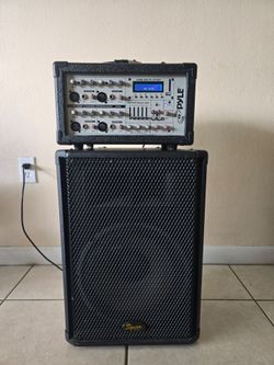 Pyle PMX402M 4-Channel Powered Mixer with Squier Speaker