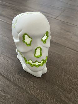 Skeleton Tea Light Holder Green Details White Bones By Silvestri Fine Bone China