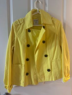 Old Navy Yellow Double-Breasted Jacket Medium