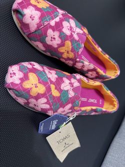 TOMS Floral Canvas Slip-On Shoes