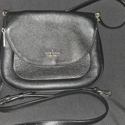 Kate Spade Leila Medium Flap Crossbody Shoulder Bag Pebbled Leather- Black