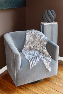 Restoration Hardware Grey Swivel Chair (Retail $1,609)