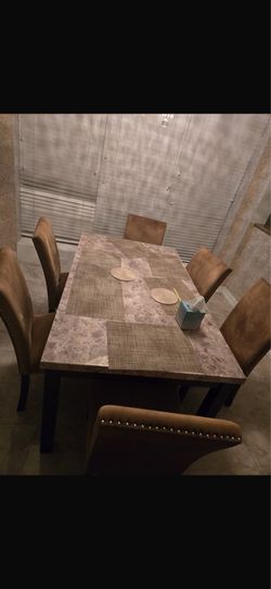 Modern Marble Dining Table Set with 6 Chairs ✨
