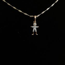 Crystal Boy Pendant Necklace 