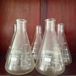  Leisco 500ml narrow-neck Erlenmeyer flasks