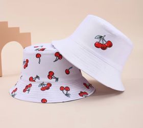 Cherry Print Reversible Bucket Hat