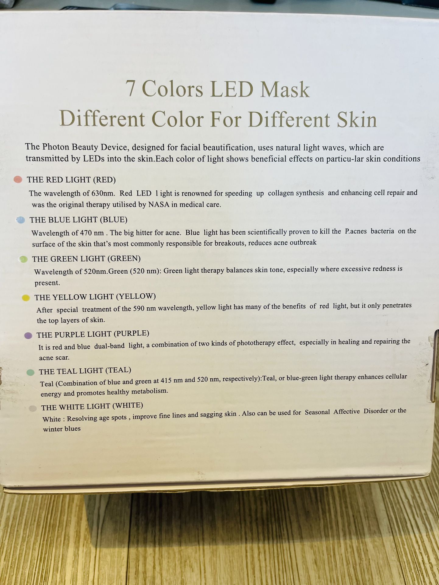 HIME SAMA LED Face Mask - 7 Color LED Mask for Face 